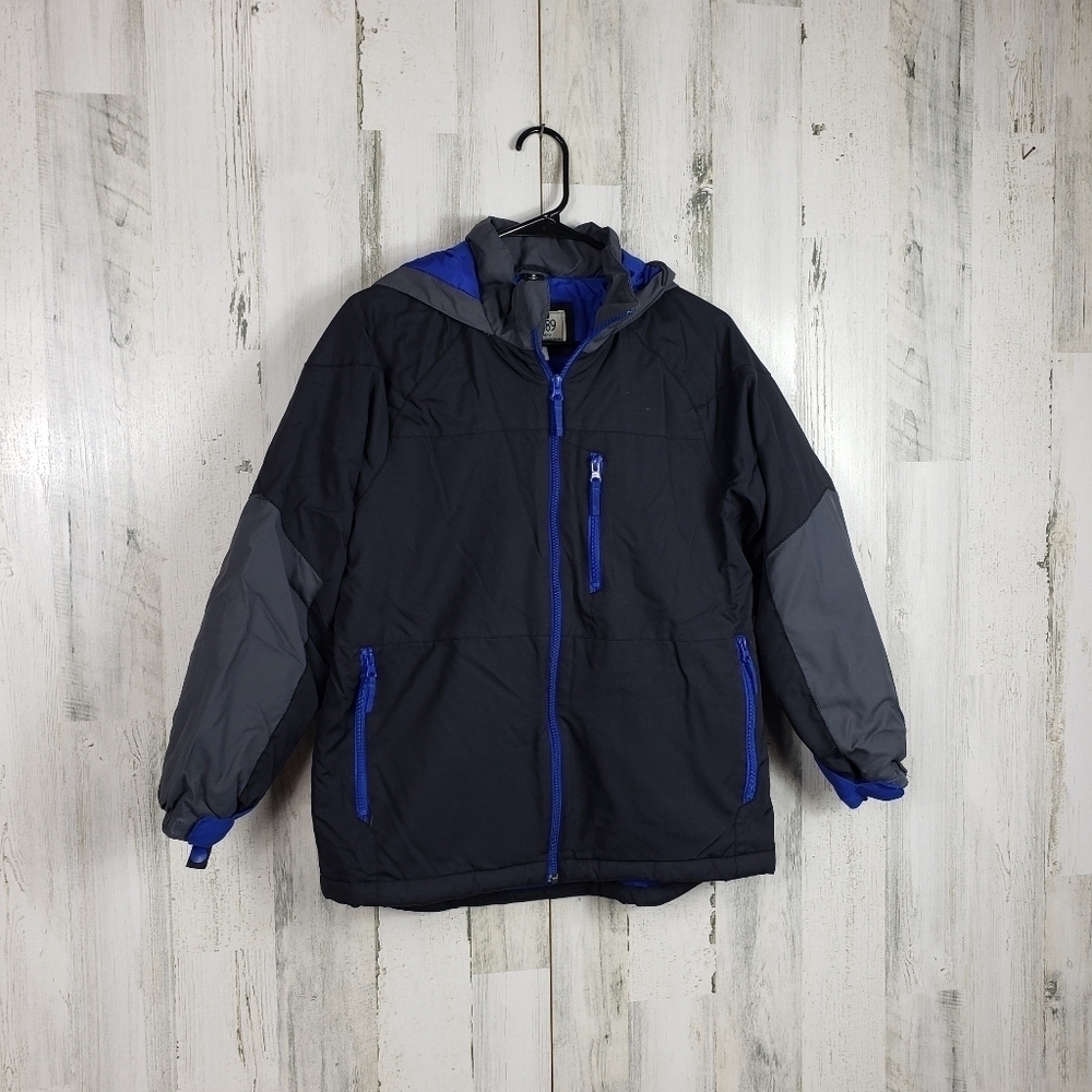 Boys the childrens place black, gray, blue winter Jacket size XL 14